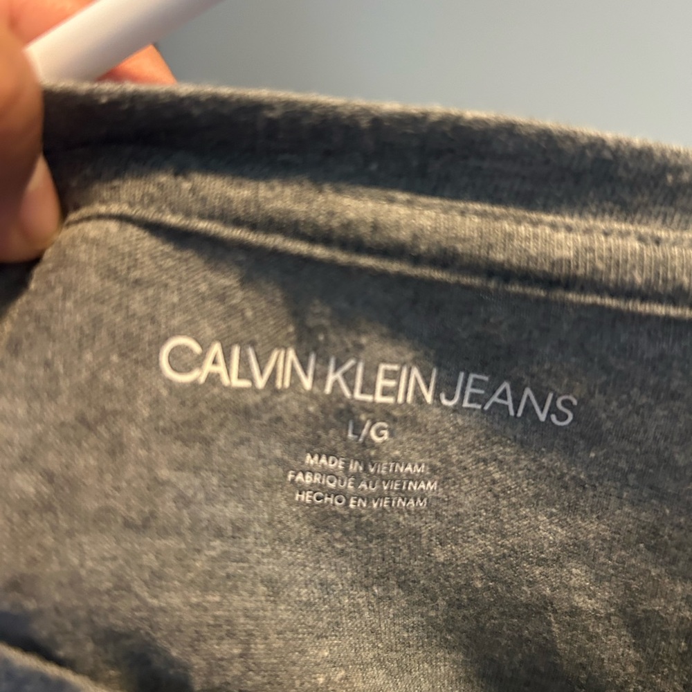 Calvin Klein Jeans Heather Gray Logo Crewneck Tee